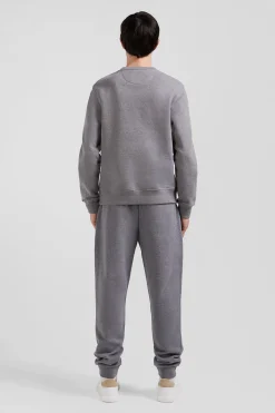 Sweatshirt en molleton coton uni gris coupe Regular