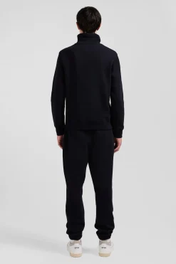 Sweatshirt en molleton coton uni noir coupe Regular