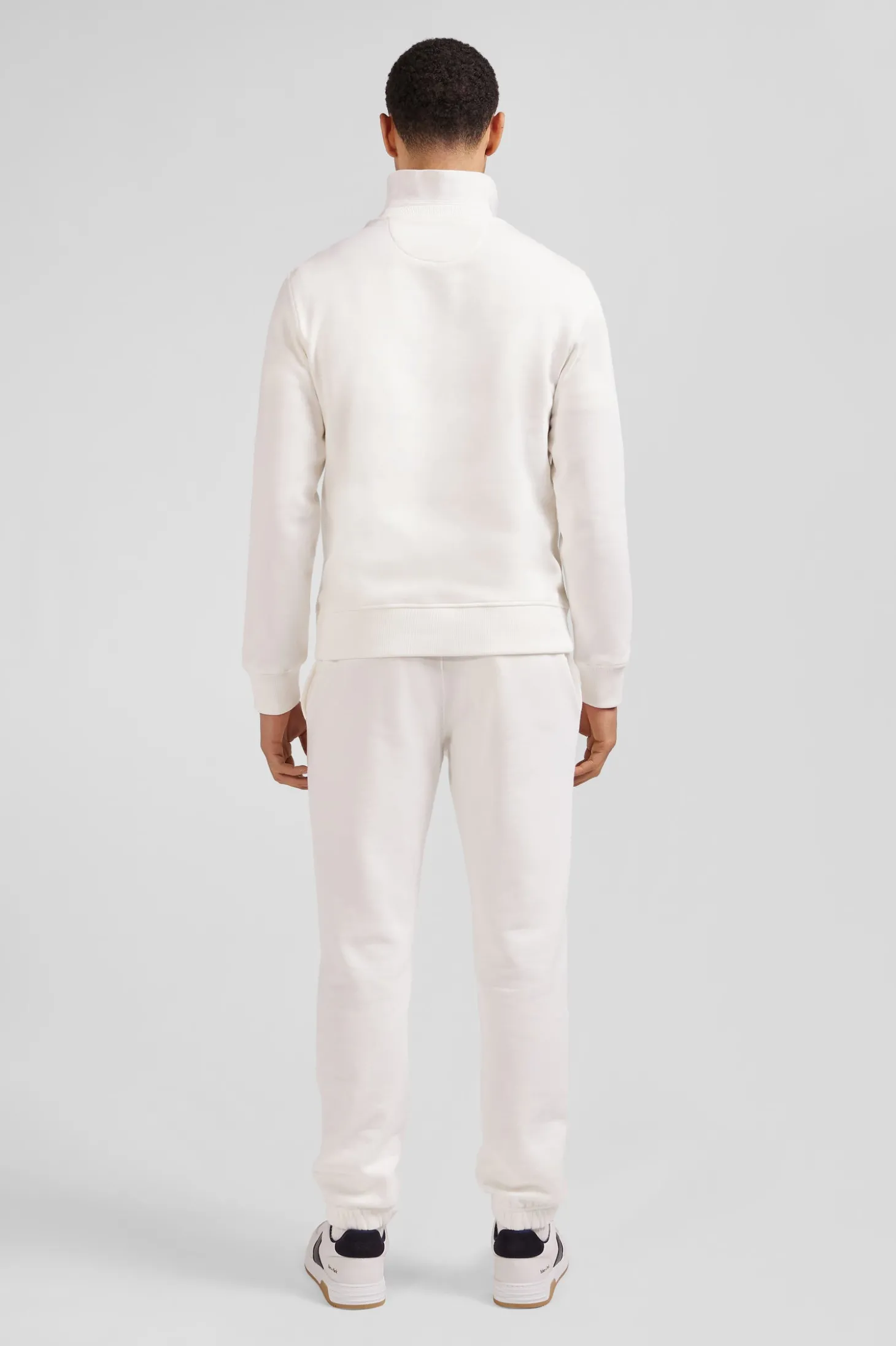 Sweatshirt en molleton coton uni écru coupe Regular