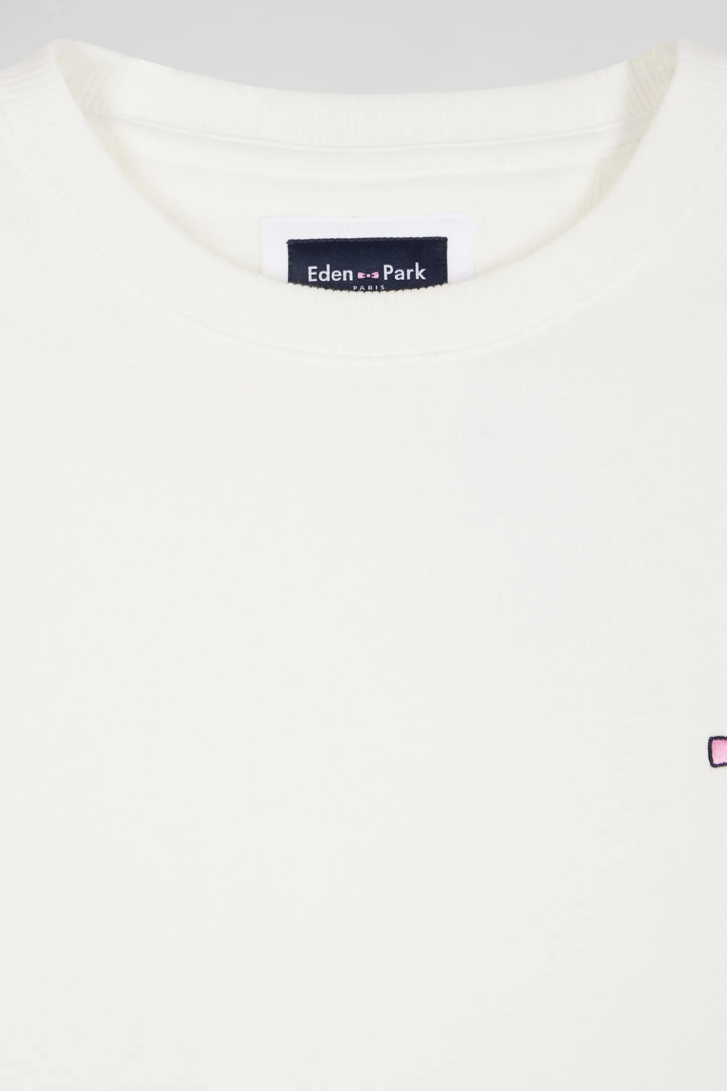 Sweatshirt en molleton coton uni écru coupe Regular