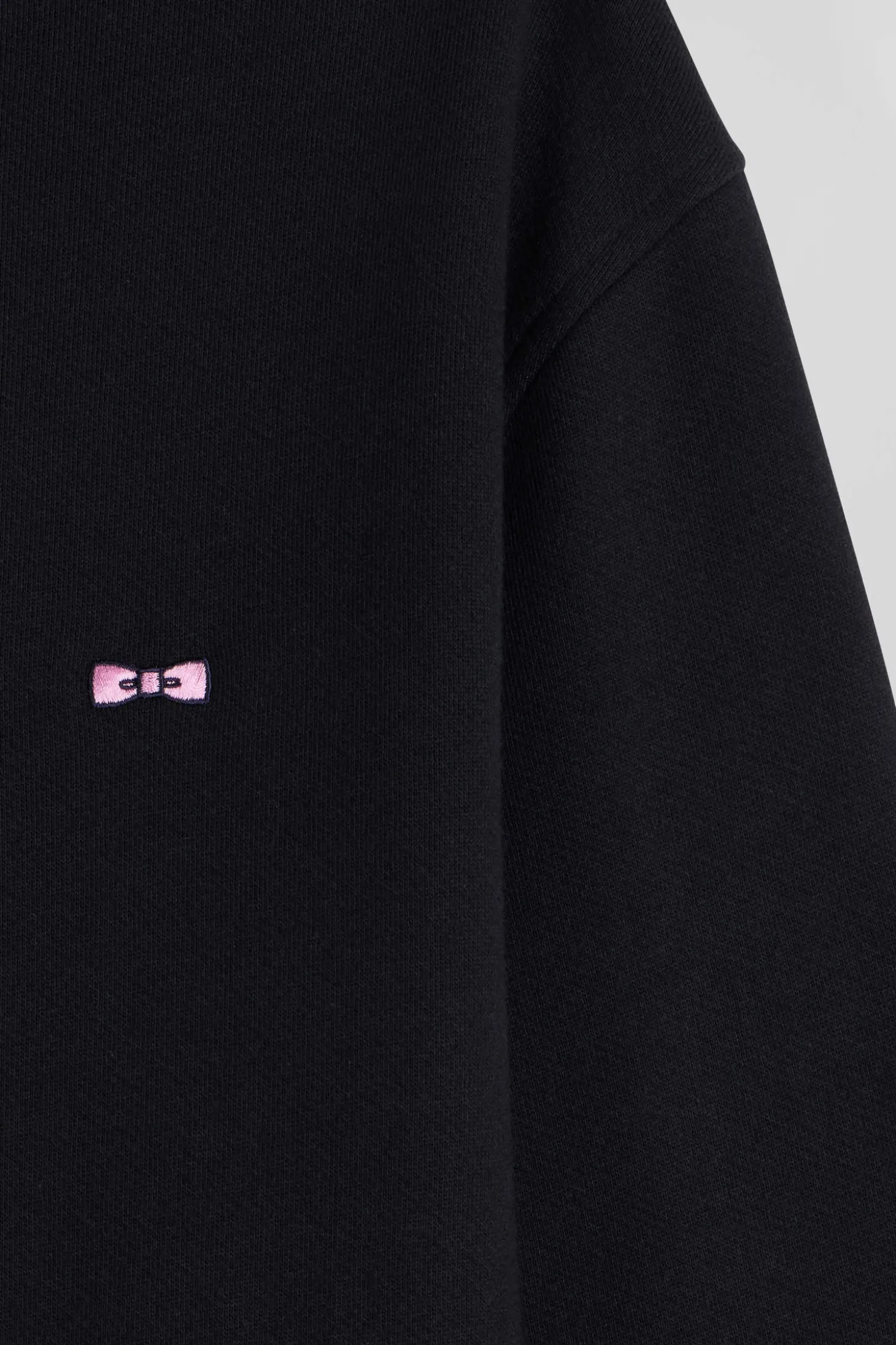 Sweatshirt en molleton coton uni noir coupe Regular