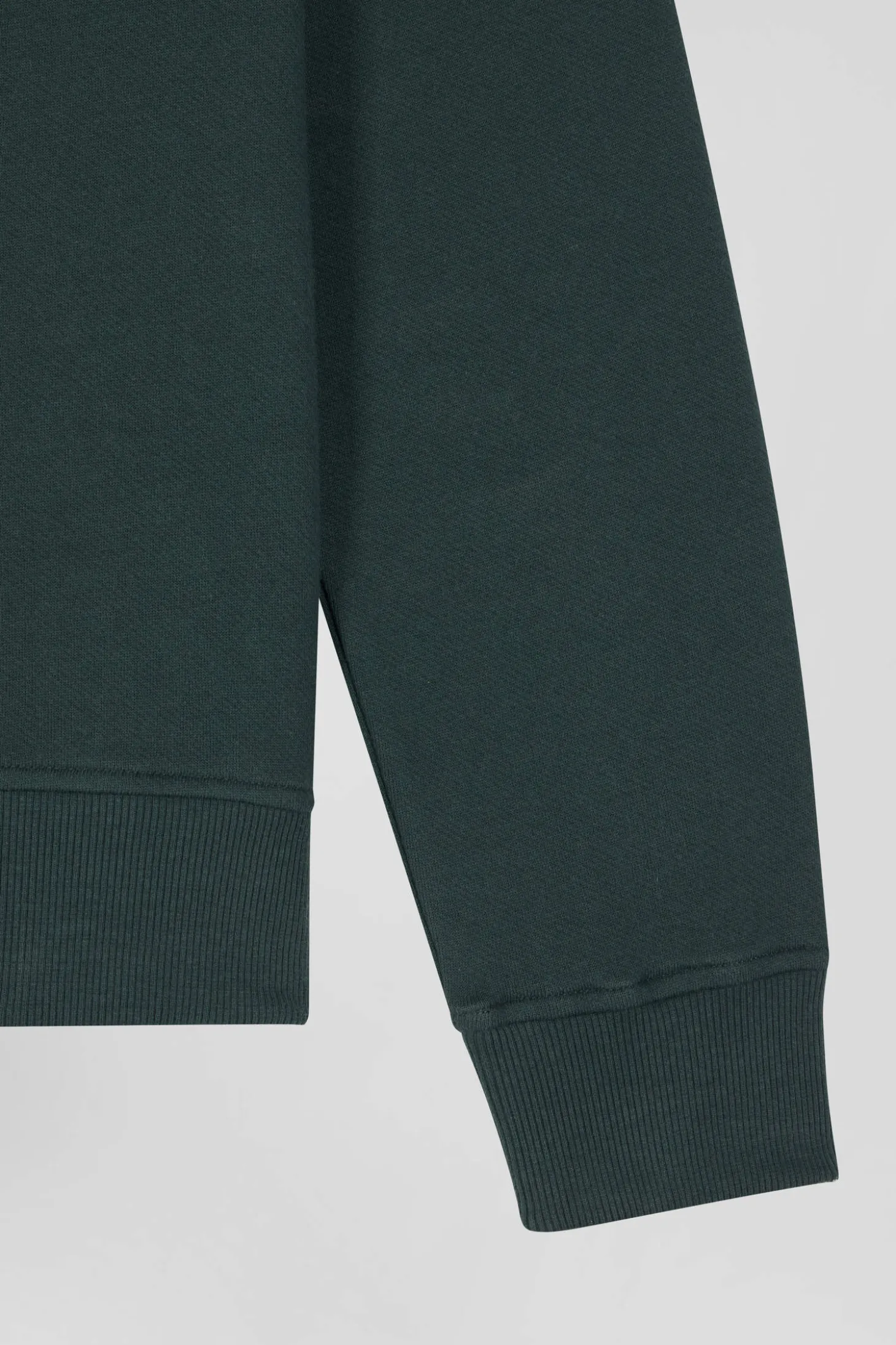 Sweatshirt en molleton coton uni vert coupe Regular