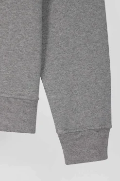 Sweatshirt en molleton coton uni gris coupe Regular