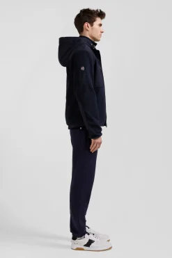 Sweatshirt zippé à capuche bleu marine coupe Regular