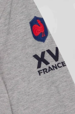 Sweatshirt zippé à capuche à parmenture matelassée bleu marine coupe Regular