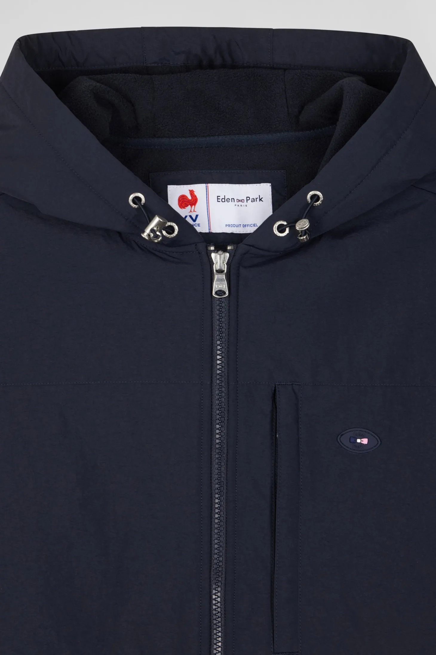 Sweatshirt zippé à capuche bleu marine coupe Regular