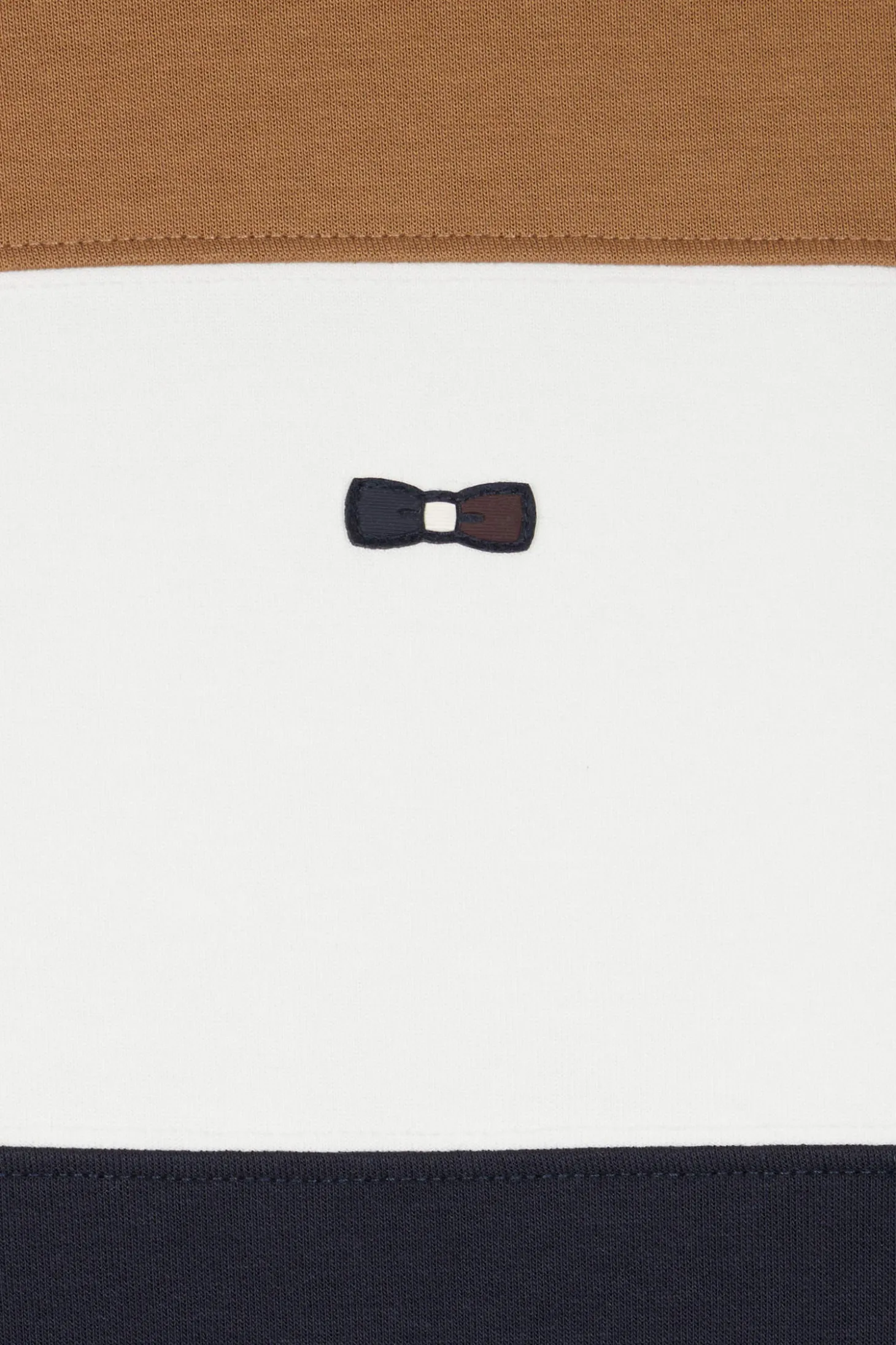 Sweatshirt zippé colorblock en coton mélangé camel coupe Regular