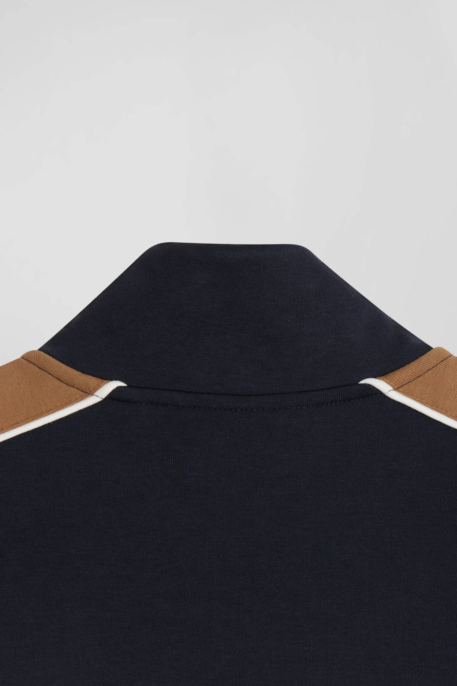 Sweatshirt zippé colorblock en coton mélangé bordeaux coupe Regular