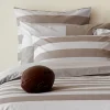 2 taies d'oreiller carrés à rayures beige - A la recherche du ballon perdu