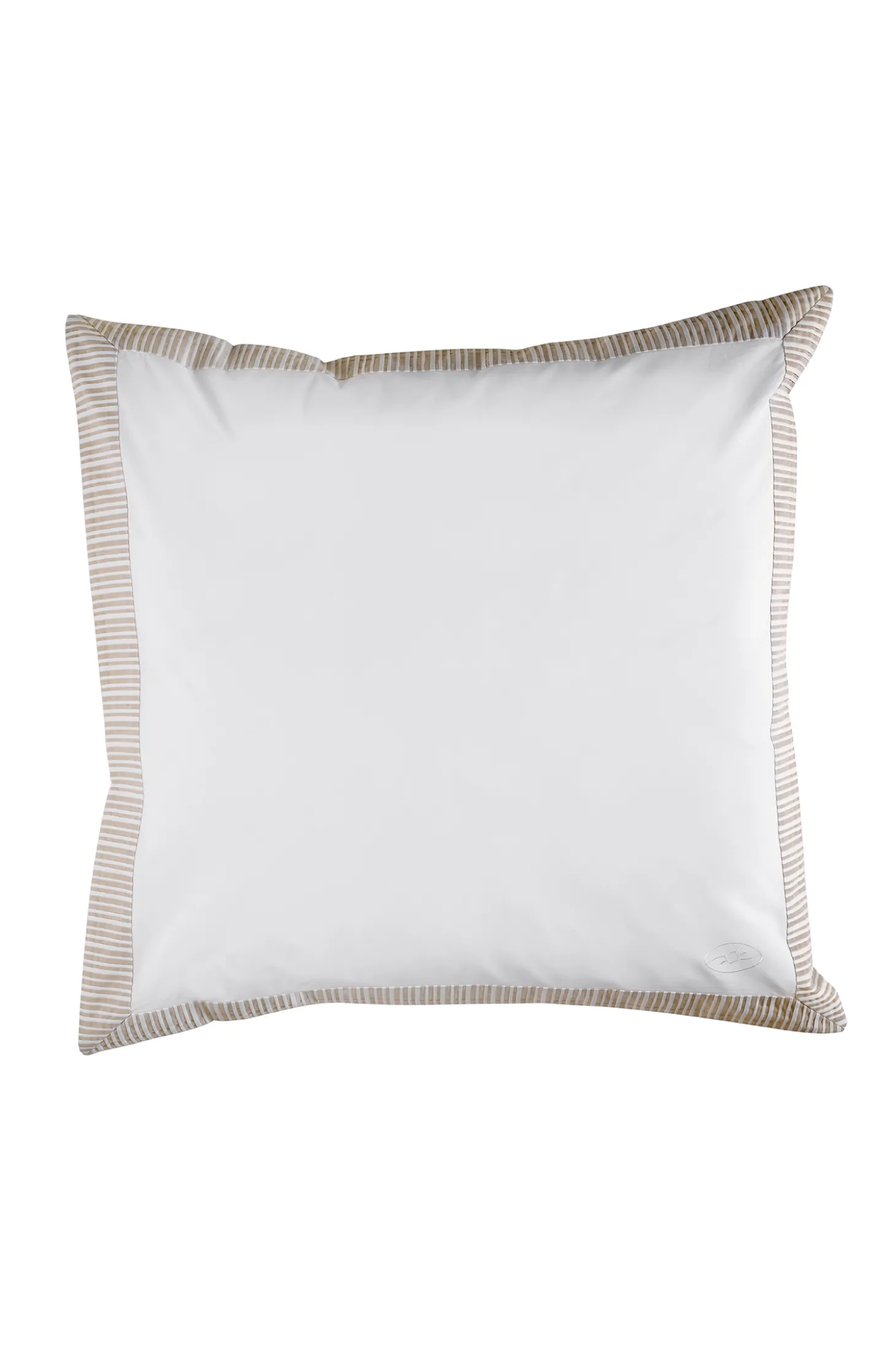 2 taies d'oreiller carrés blanc et beige - Bulle ovale