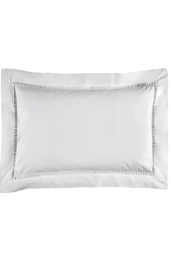 2 taies d'oreiller rectangulaires blancs - Dentelle et crampon