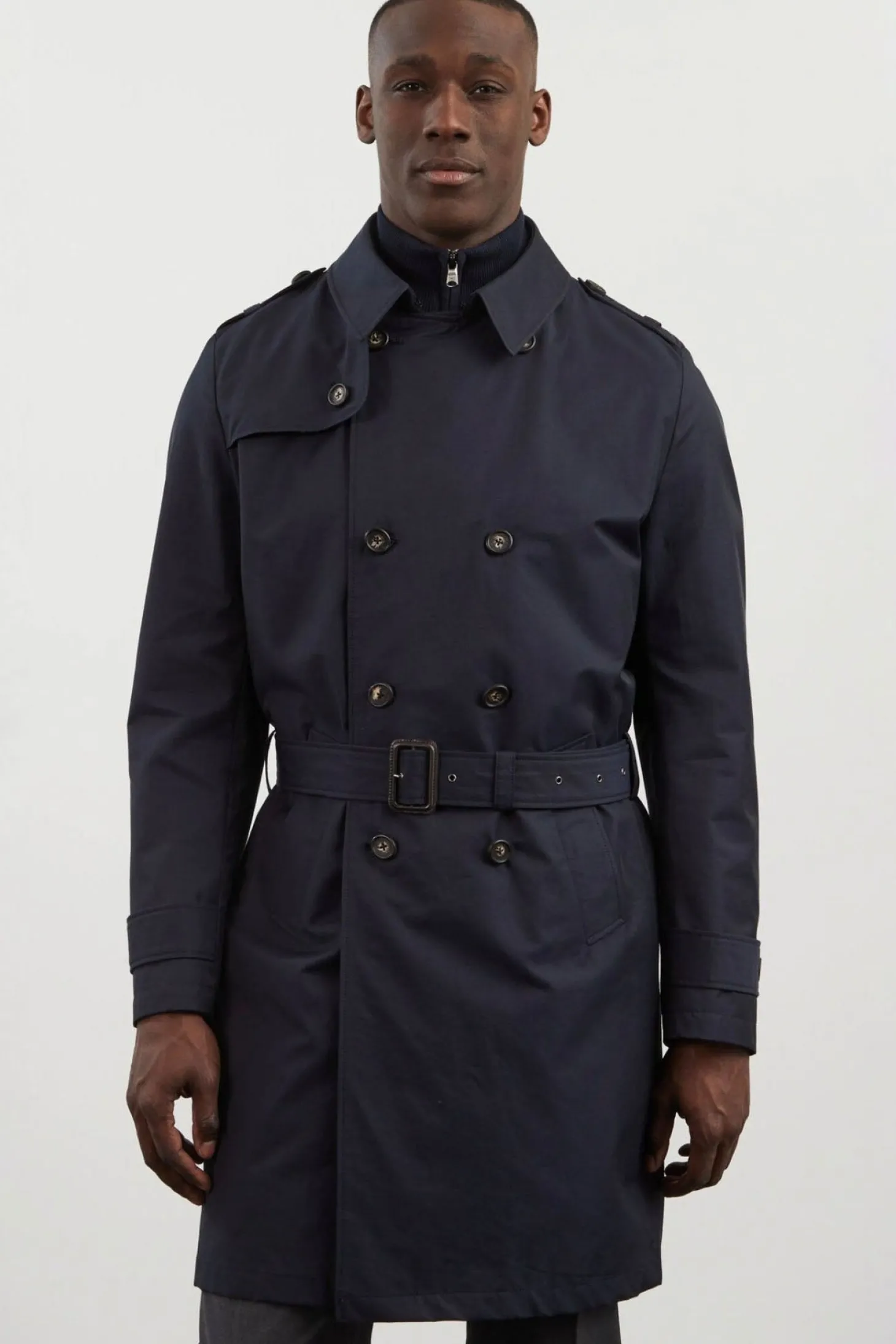 Trench coat déperlant bleu marine