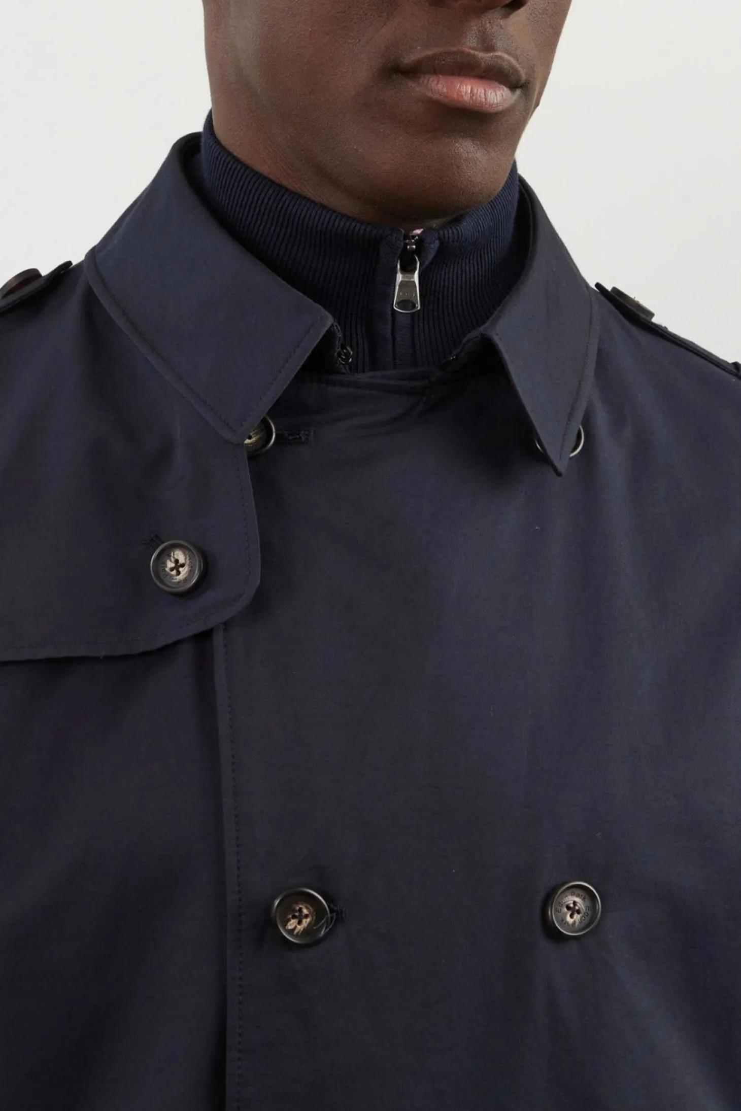 Trench coat déperlant bleu marine