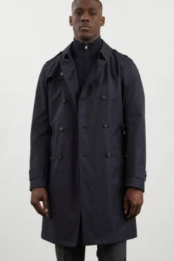Trench coat déperlant bleu marine