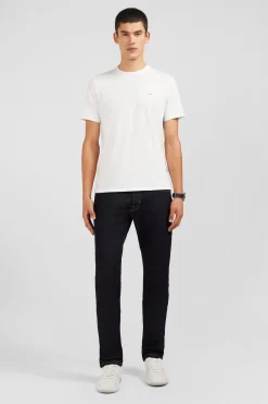 T-shirt blanc col rond à manches courtes