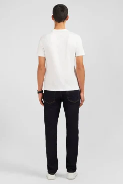 T-shirt blanc col rond à manches courtes