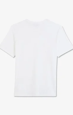 T-shirt blanc col rond à manches courtes