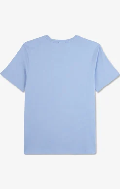 T-shirt bleu col rond à manches courtes