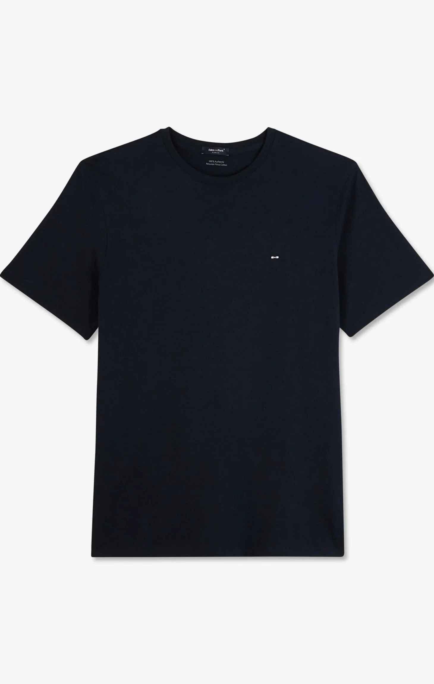T-shirt bleu marine col rond à manches courtes