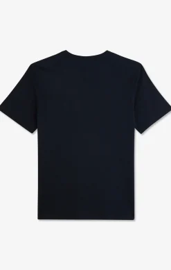 T-shirt bleu marine col rond à manches courtes