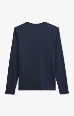 T-shirt bleu marine col rond à manches longues