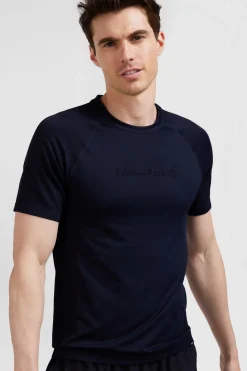 T-shirt de sport manches courtes à détails cerclés bleu marine