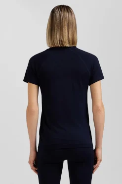T-shirt de sport manches courtes à détails cerclés bleu marine