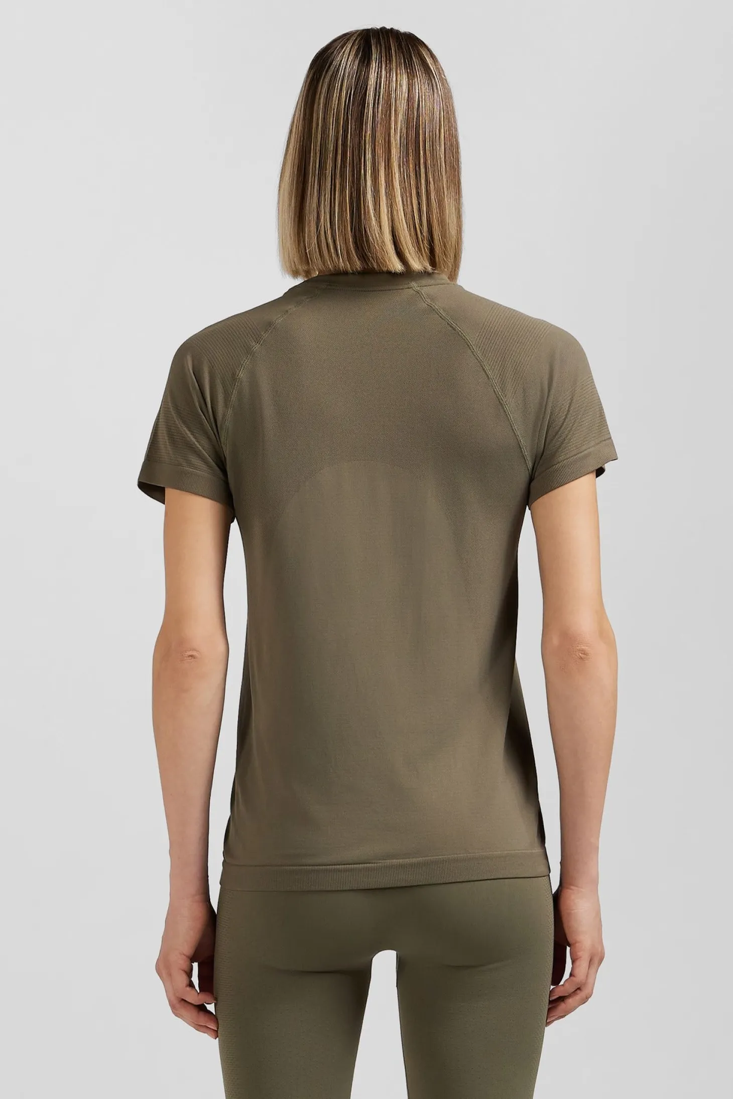 T-shirt de sport manches courtes à détails cerclés kaki