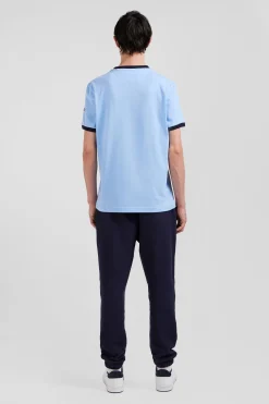 T-shirt manches courtes bicolore en coton ciel Eden Park 10 coupe Relaxed