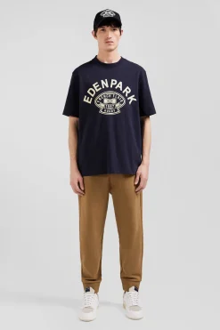 T-shirt manches courtes bleu marine application Eden Park Rugby coupe Oversized