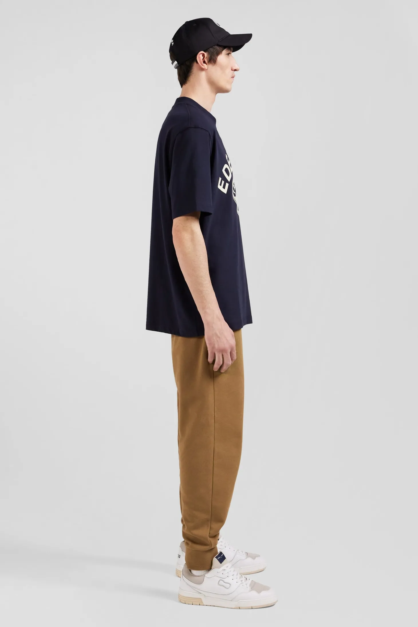 T-shirt manches courtes bleu marine application Eden Park Rugby coupe Oversized