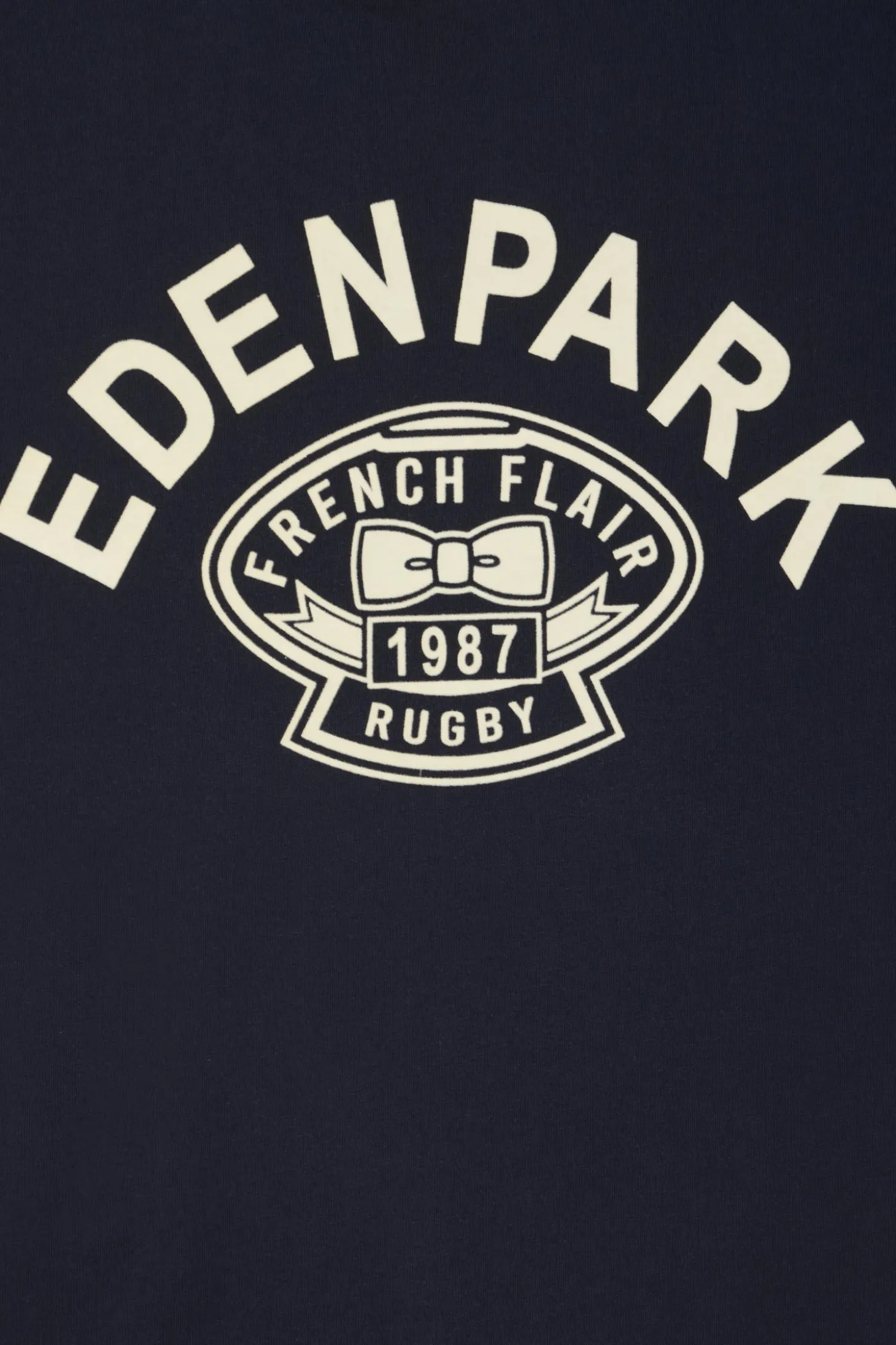 T-shirt manches courtes bleu marine application Eden Park Rugby coupe Oversized
