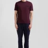 T-shirt manches courtes bordeaux emblème tissu cravate coupe Regular