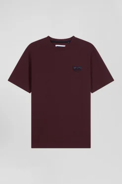 T-shirt manches courtes bordeaux emblème tissu cravate coupe Regular