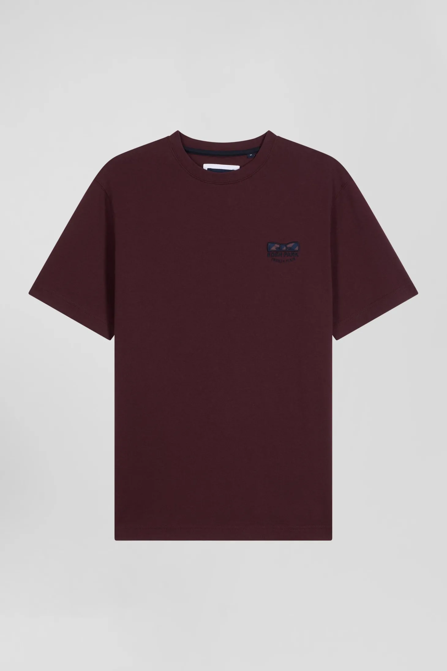T-shirt manches courtes bordeaux emblème tissu cravate coupe Regular
