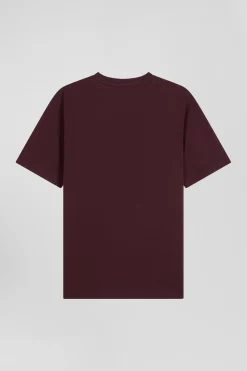 T-shirt manches courtes bordeaux emblème tissu cravate coupe Regular