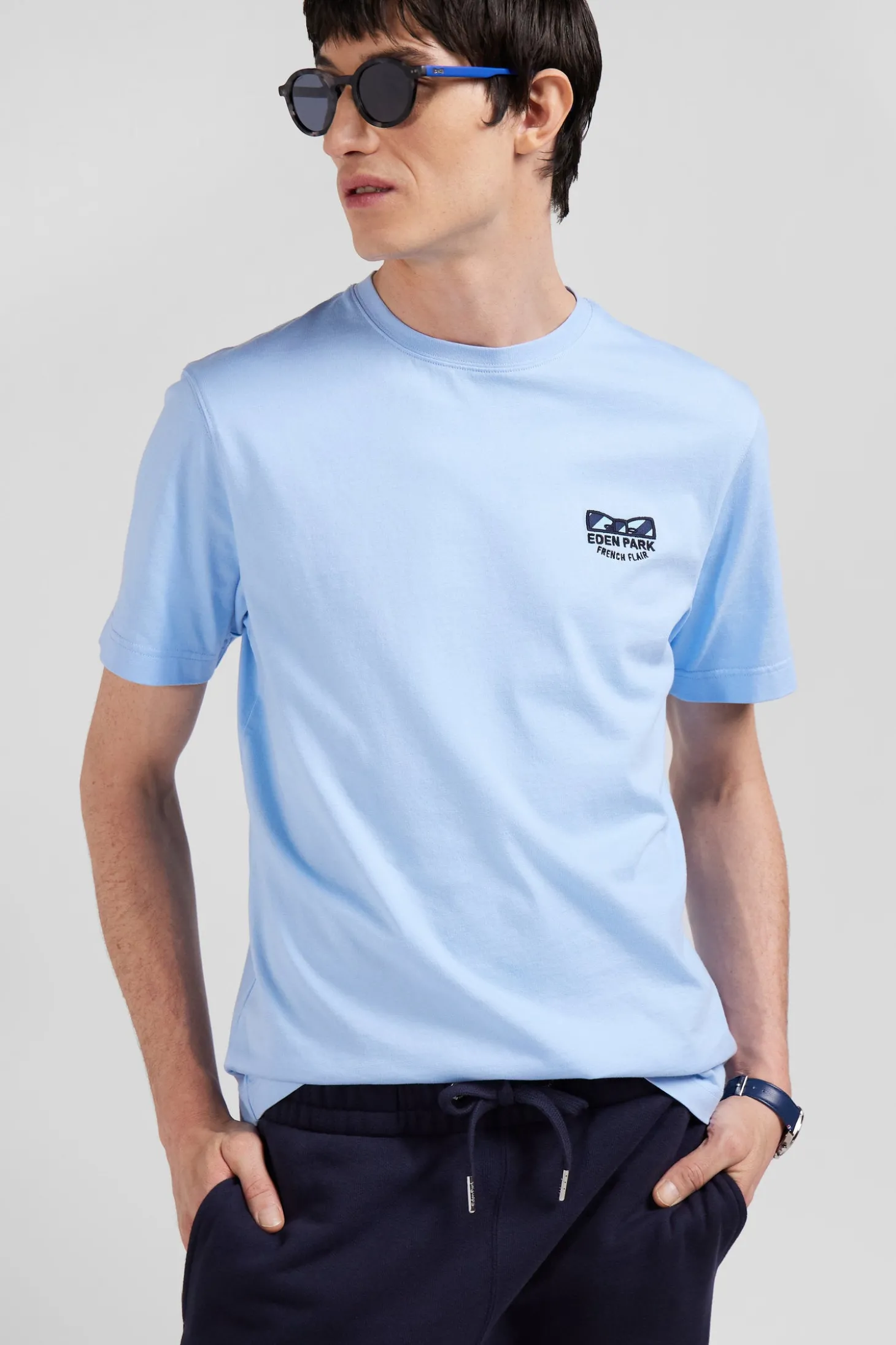 T-shirt manches courtes ciel emblème tissu cravate coupe Regular