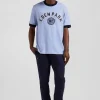 T-shirt manches courtes en coton ciel application Eden Park coupe Oversized