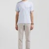 T-shirt manches courtes en coton Pima uni ciel coupe Regular