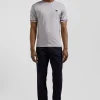 T-shirt manches courtes en coton gris broderie XV de France coupe Regular