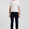 T-shirt manches courtes en coton blanc broderie dos emblème coupe Regular
