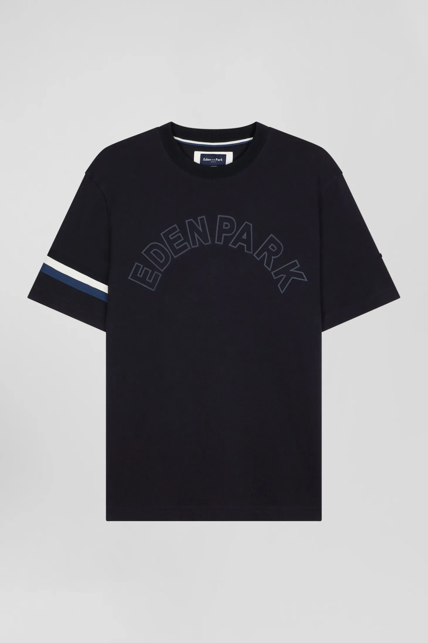 T-shirt manches courtes en coton bleu marine coupe Oversized sérigraphie Eden Park