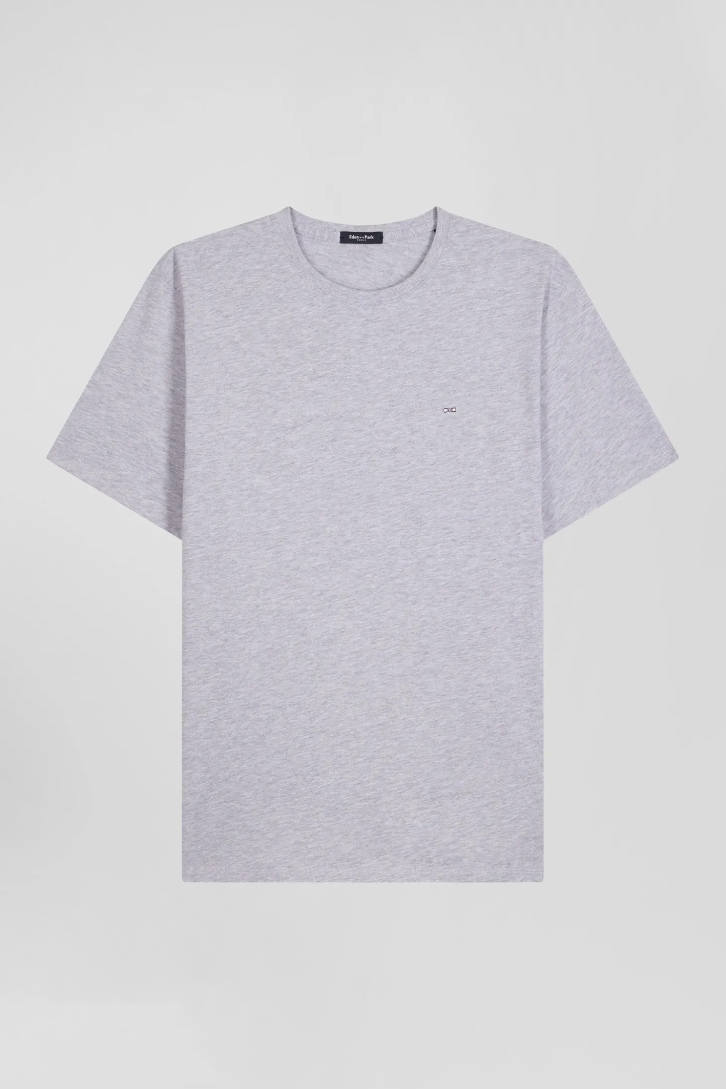 T-shirt manches courtes en coton Pima uni gris coupe Regular