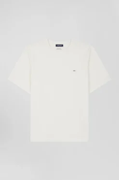 T-shirt manches courtes en coton écru coupe Modern