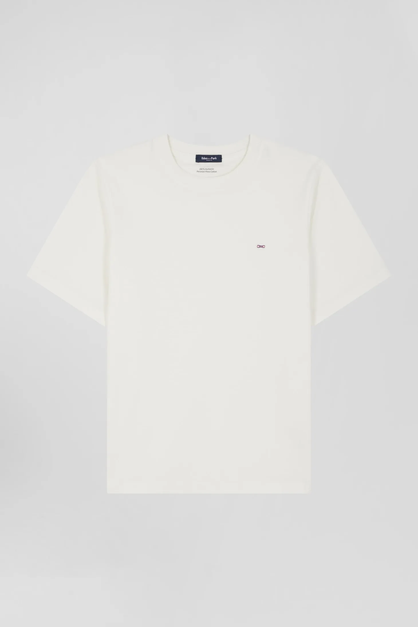 T-shirt manches courtes en coton écru coupe Modern