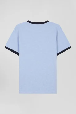 T-shirt manches courtes en coton ciel application Eden Park coupe Oversized
