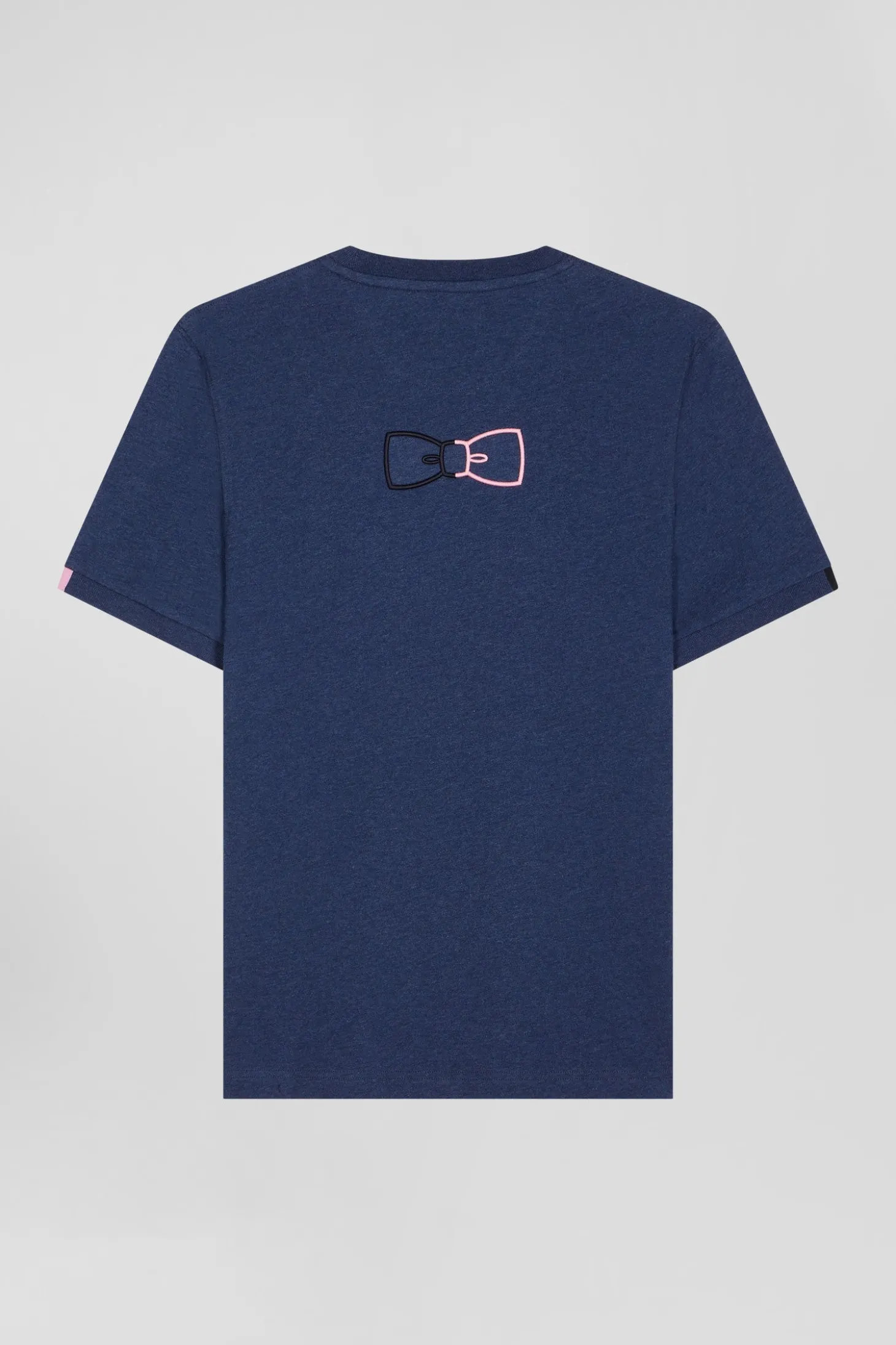 T-shirt manches courtes en coton bleu coupe Regular broderie emblème