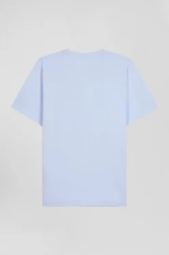 T-shirt manches courtes en coton Pima uni ciel coupe Regular