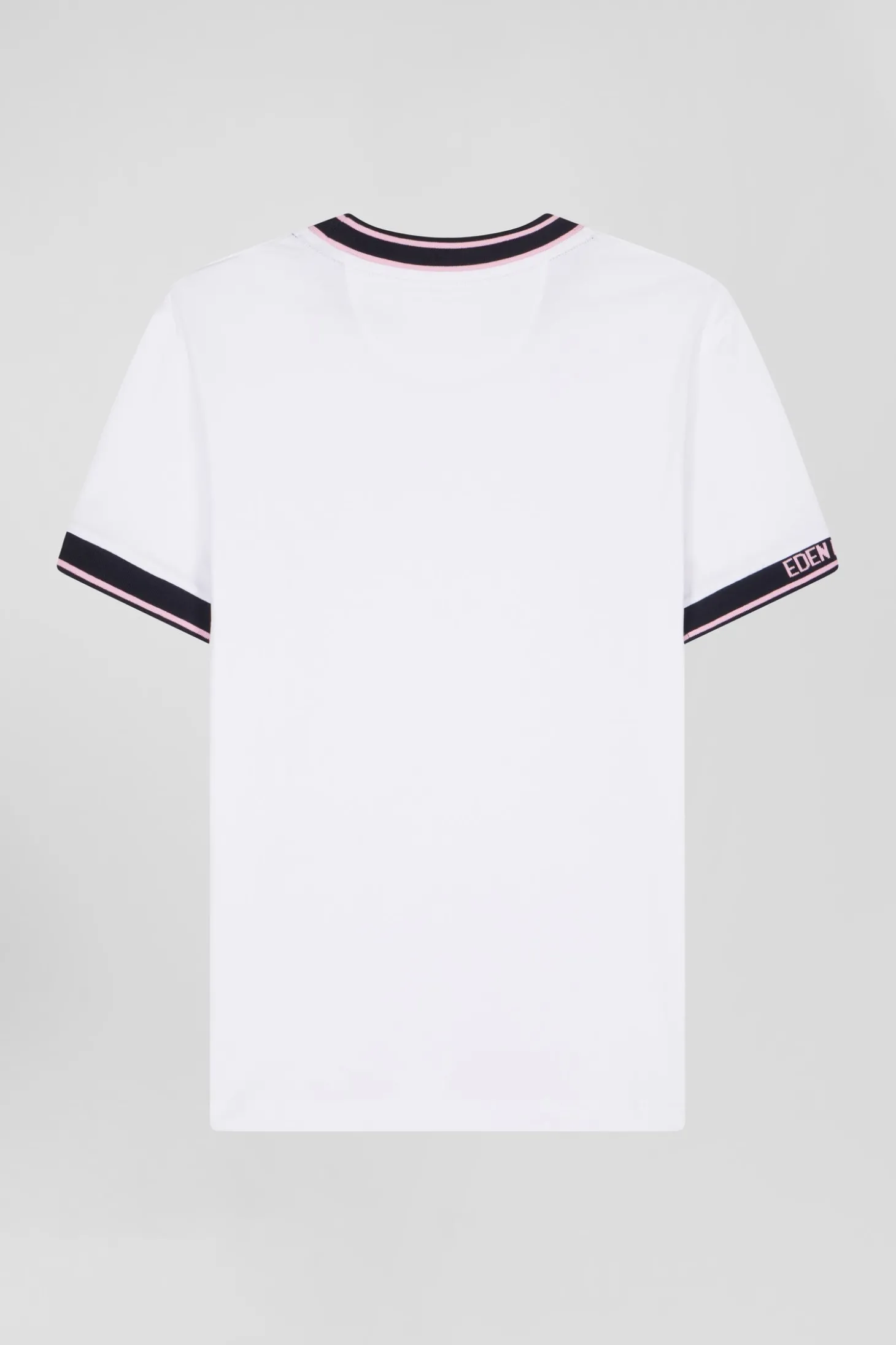 T-shirt manches courtes en coton blanc coupe Slim bords-côtes Eden Park