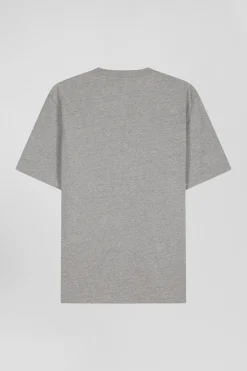T-shirt manches courtes en coton gris Eden Park French Flair coupe Oversized